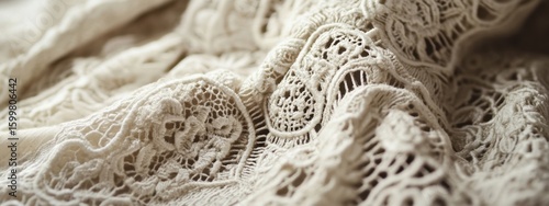 Intricate Lace Fabric Texture Close-Up for Elegant Designs
