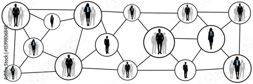 business people connection vector symbolizes networking, teamwork, global collaboration. for corporate presentations, social media, or HR designs emphasizing professional relationships and unity
