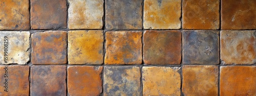 Textured Ceramic Tiles with Earthy Tones and Rustic Design