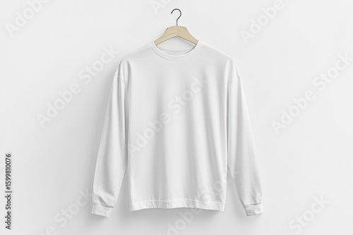 White sweatshirt mockup long sleeve apparel fashion clothing hanger design