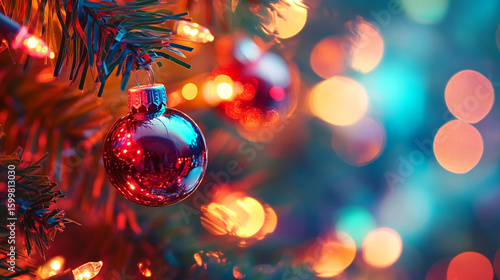 Christmas tree adorned with lights and ornaments
