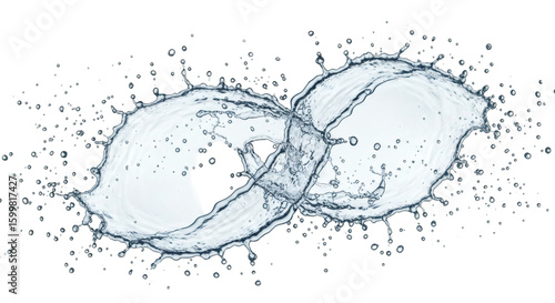 Water splashes in a continuous, interconnected spiral pattern.