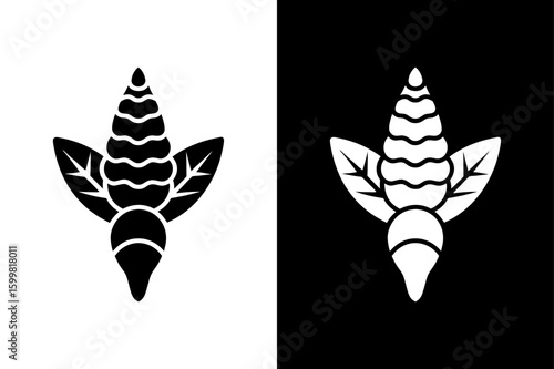 Ayurvedic Turmeric Icon. Spice Silhouette for Organic and Healthy Food Branding