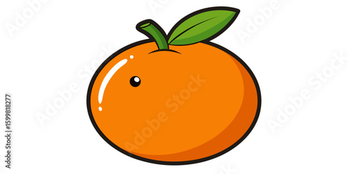 vector illustration of isolated  orange fruit  in white background .