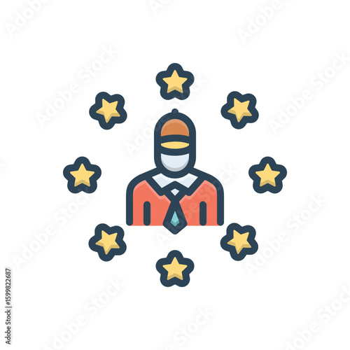 Color illustration icon  for experience