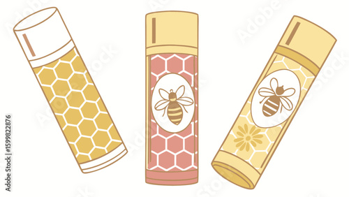 Natural honey lip balm set for dry lips organic beeswax lip care moisturizing lip treatment handmade beauty