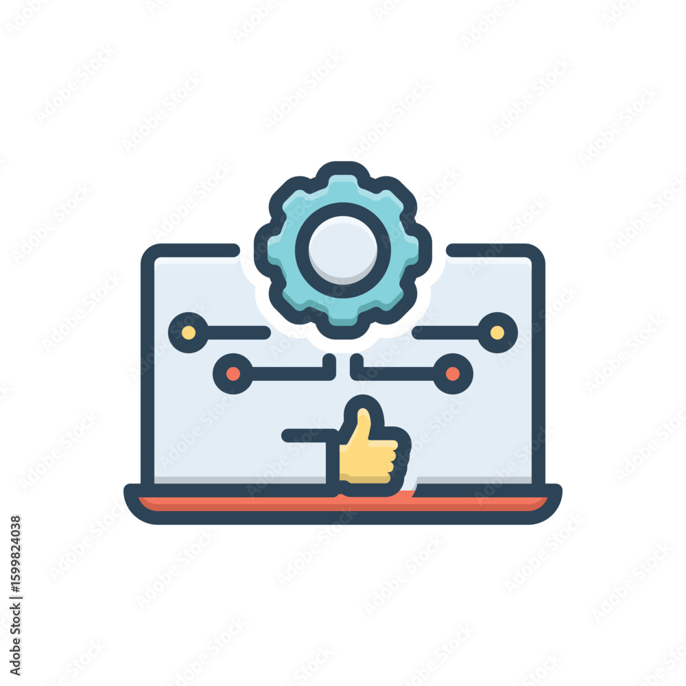 Fototapeta premium Color illustration icon for best practices