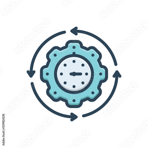 Color illustration icon  for efficient processes