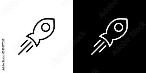 simple rocket lineart. icon rocket