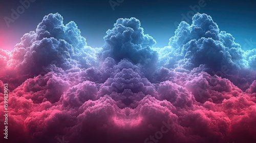 Enchanted Cloudscape: A Symphony of Pink and Blue Hues