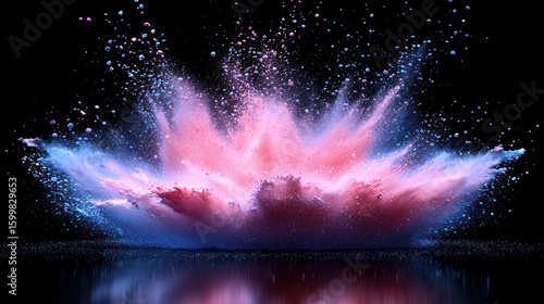 Abstract Pink and Blue Color Explosion