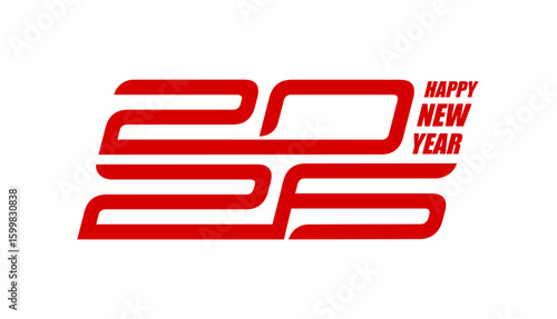 2026 New Year icon vector typography with happy holiday greeting red text and numbers. 2026 New Year Eve celebration party invitation and Chinese Lunar Spring festival banner template