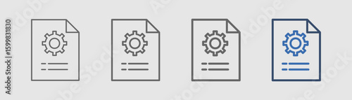 specification icon set outline