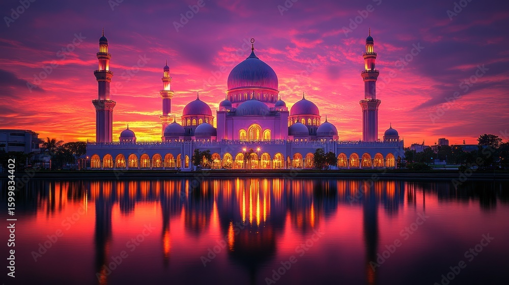 Fototapeta premium Majestic Mosque at Sunset