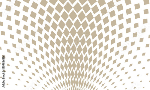 Abstract colour geometry dimond halftone golden arc vector pattern with white background.