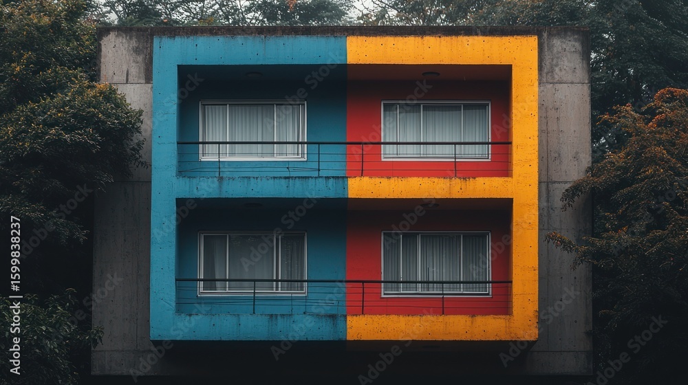 Fototapeta premium Colorful Building in the Woods