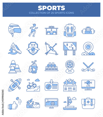 Collection of 25 Sports Icons. A Visual Guide to Various Sports and Activities