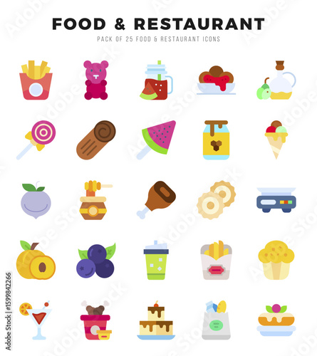 icons set. Food and Restaurant for web. app. vector illustration.