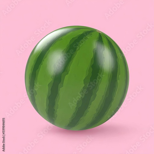 A vibrant watermelon illustration on a pink background, perfect for summer and healthy eating themes.