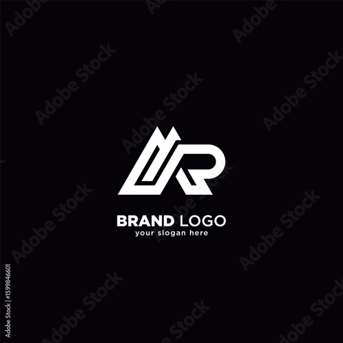 Modern Unique Letter M and R Monogram Logo with White Background.