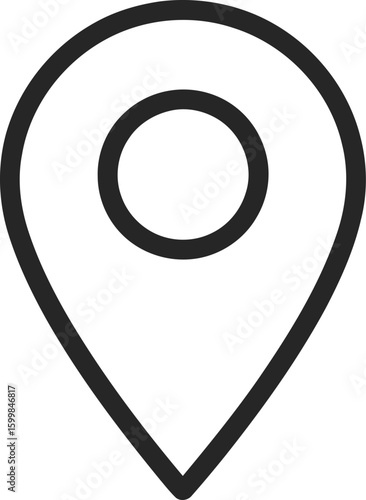 Simple Black Location Pin Icon