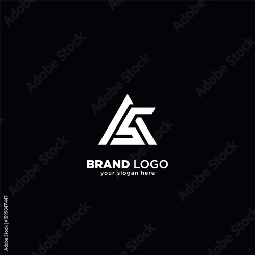 Modern Unique Letter A and S Monogram Logo with White Background.