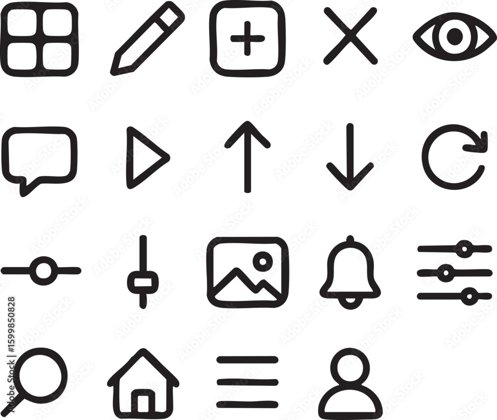 Essential user interface icons collection Essential user interface icons collection