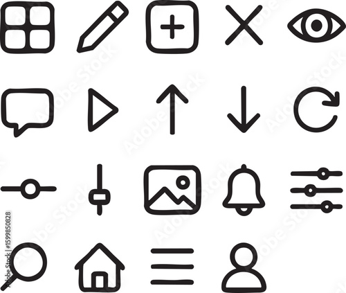 Essential user interface icons collection
