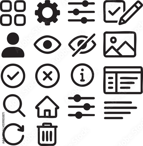User interface icons for mobile and web apps
