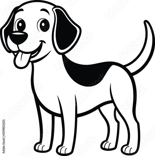 Wallpaper Mural Beagle dog portrait illustration with a cute brown and white puppy Torontodigital.ca