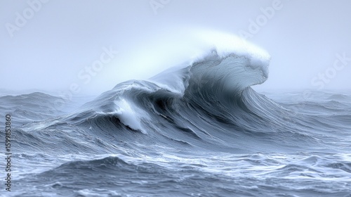 Majestic Ocean Wave: A Symphony of Blue and White