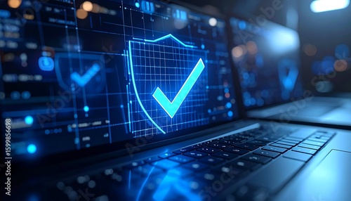 Laptop screen with security check