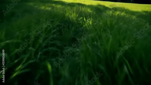 Lush Green Field of Wheat, Vibrant Nature Photography