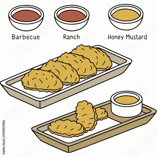 French fries with different sauces