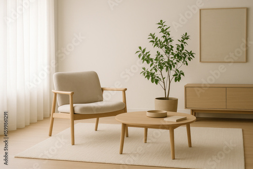 Plant in a pot in a living room.