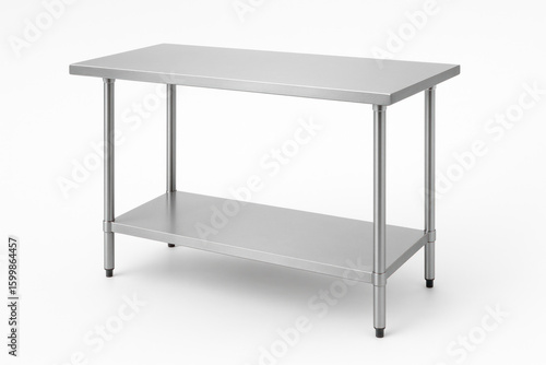 Stainless steel work table with shelf.