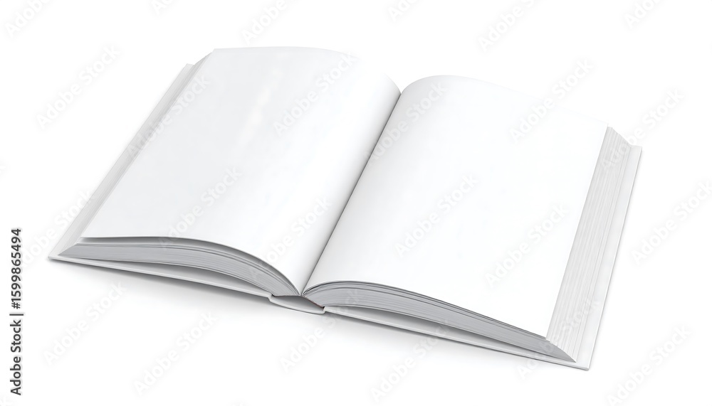 Open book, blank pages, white background (1) Open book, blank pages, white background (1)