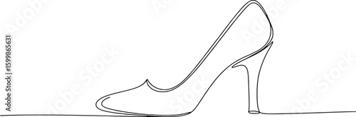 Elegant high heel shoe drawing fashion