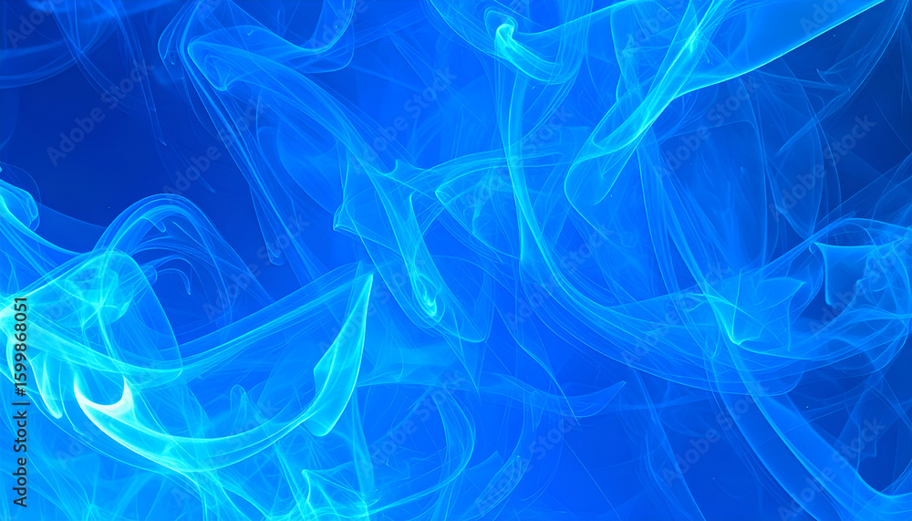 Fototapeta premium Blue Smoke Swirls Abstract Background.