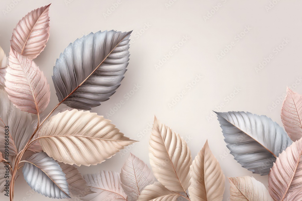 Obraz premium Elegant Decorative Leaves Background Design