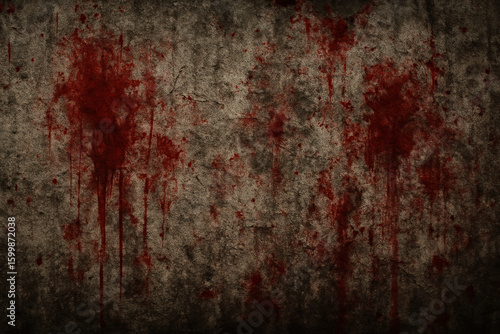 Bloody wallpaper with blood splatter.