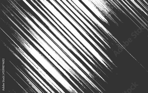 Diagonal white brush strokes on dark gray background abstract black