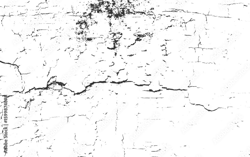 Obraz premium Distressed white surface with black crack patterns abstract background
