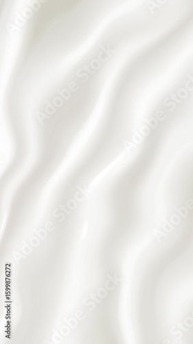 Abstract waving white textile portrait background milk creamy oil wavy texture surface liquid pattern wave silk satin fabric cloth fluttering material animation motion design business ads wallpaper