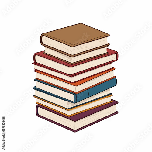 stack of books isolated
