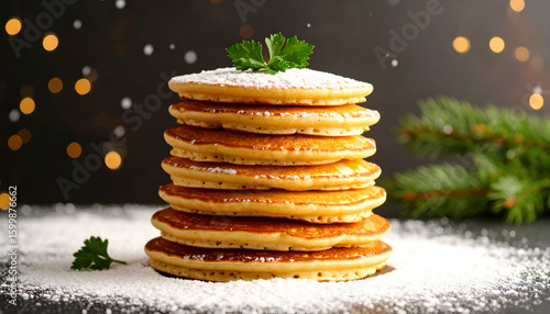 Wallpaper Mural Festive Pancakes with Winter Breakfast. Torontodigital.ca