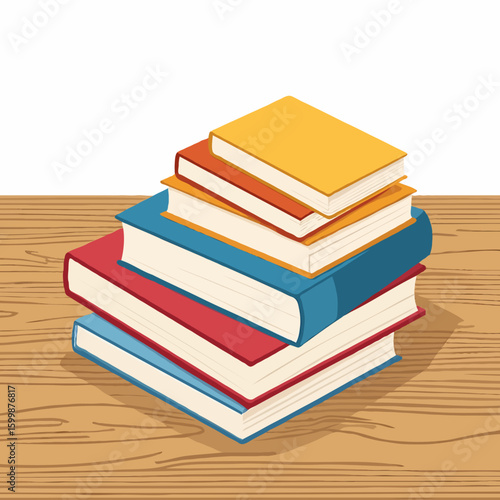 stack of colorful books