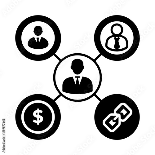 Modern Affiliate Link and Commission Icons – Minimal Design,