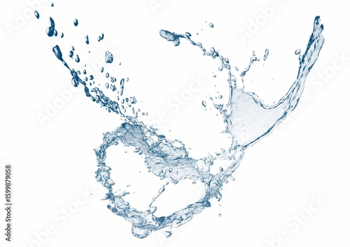 抽象的な青い水しぶきの3dイラスト