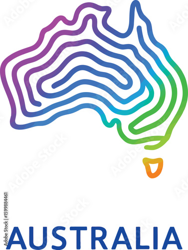 Australia map lines logo.